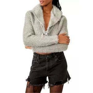 Free People Mina Cardi in Silver Belle Combo.